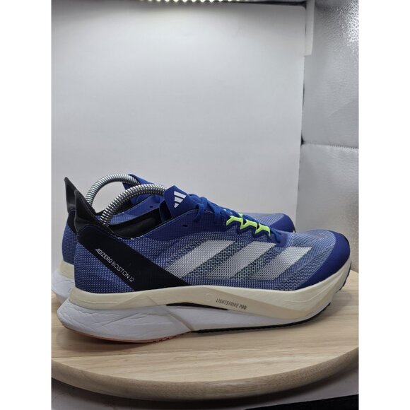Adidas Adizero Boston 12 Royal Blue Lucid Lemon US Size 10 Women's IF8170 - Picture 3 of 11